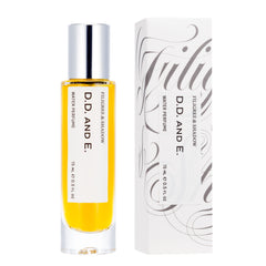 D.D. AND E. 15 ml / 0.5 oz water perfume and outer box packaging